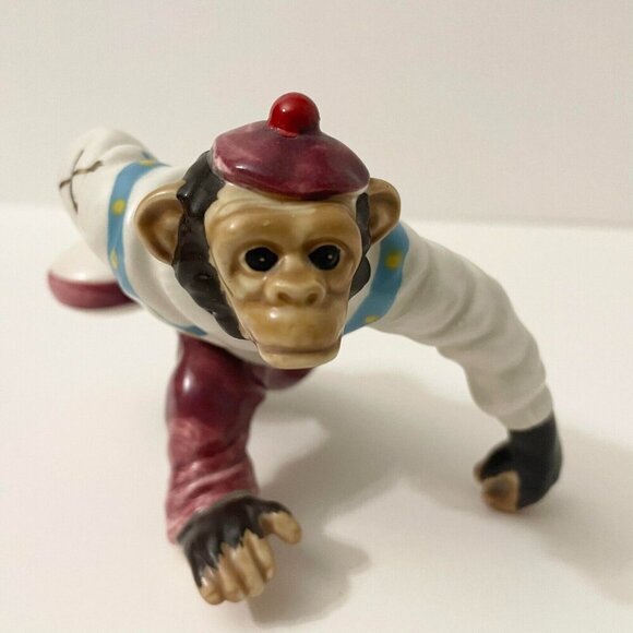 Vtg Enterprise Curling Stone Sport Chimp Chimpanzee Monkey Japan Figurine Chips - Picture 12 of 16